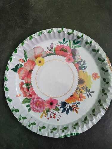 Multicolored Round Flower Printed Paper Plates