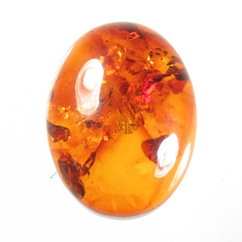 Polished Orange Oval Natural Amber Gemstone