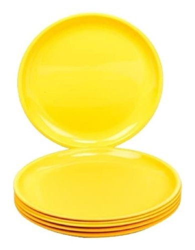 Yellow Round Shape 27.7 X 6.1 X 27.6 Cm Plastic Plate  Application: Home