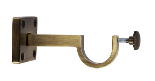 Golden 10.2 X 4 X 4 Cm Polished Finish Brass Curtain Bracket For Household Usage 