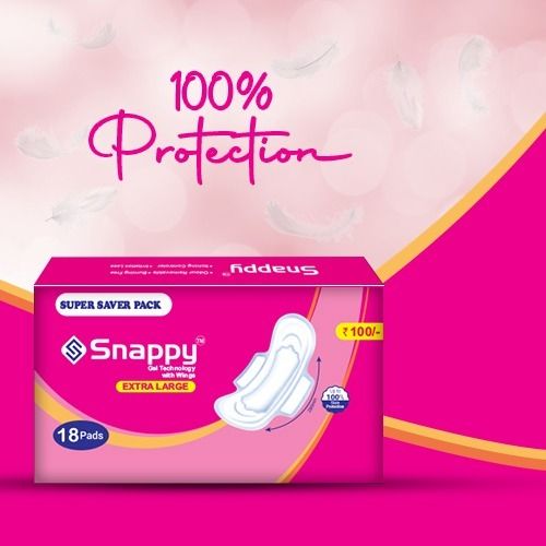 100% Protection Xl Snappy Sanitary Pads, Super Saver Pack