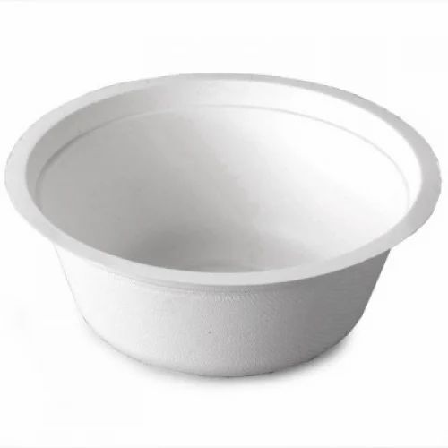 White 100% Recycled Disposable And Eco Friendly Plain Round Paper Bowl