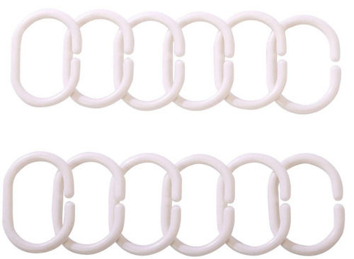 White 22 X 15 X 1 Cm Polished Finish Abs Plastic Curtain Hooks For Household Usage 