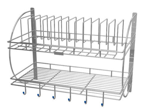 31.75 X 12.7 X 15.24 Cm Wall Mounted Stainless Steel Plate Rack For Kitchen