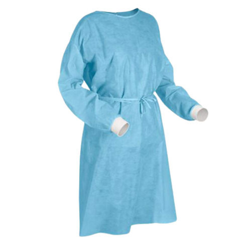 Blue 40 Inches Plain Non Woven Disposable Surgical Gown For Unisex