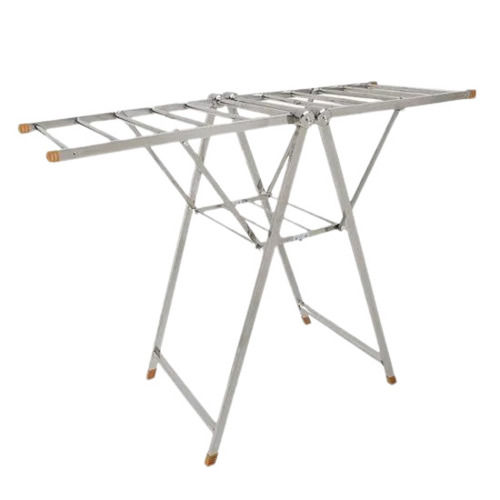 Grey 5.3 X 2 X 3.75 Foot Adjustable And Foldable Aluminium Body Clothes Stand