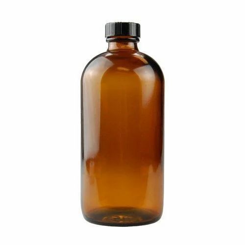 500 Ml Capacity Scratch Resistance Glossy Finished Amber Glass Bottle