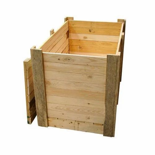 Brown 55 Kilogram Capacity Termite Proof Rectangular Wooden Shipping Crate