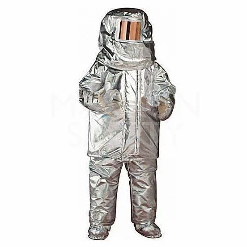 Aluminized Proximity Suit - 1.3 kg, -76Â°C to 140Â°C | Unisex Silver Firefighter Body Suit for Extreme Heat Protection