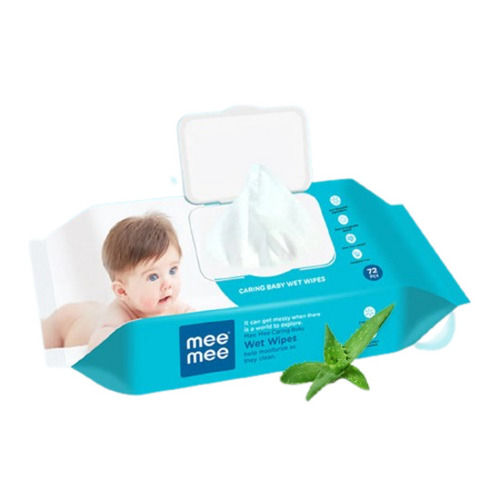 White 150X200 Mm Baby Non Woven Wet Wipes Pack Of 72 Pieces