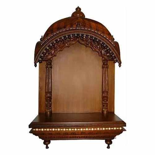 Brown 25 Kilogram Easy To Install Water Resistance Eco Friendly Polished Wooden Temple