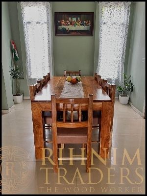 8 Seater Teak Wood Dining Table Set