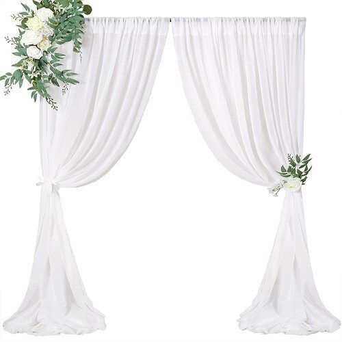 Easily Assembled Shrink Resistant Plain Dyed Chiffon Wedding Curtain