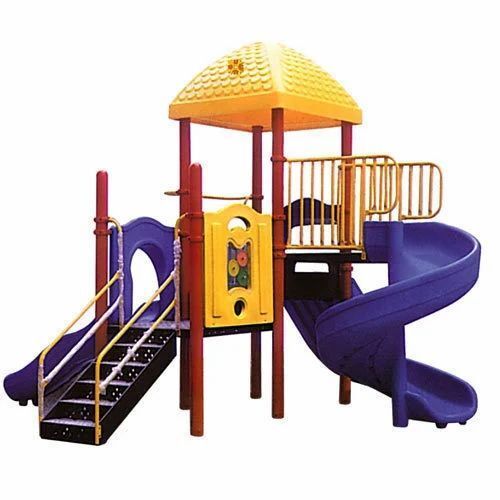 Paint Coated Plain Slide High Density Polyethylene Multi Play Station For Indoor Use Capacity: 00 Ton/Day