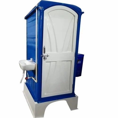 Blue And White Polished Finished Fibre Reinforced Polymers Portable Toilet For Outdoor Use