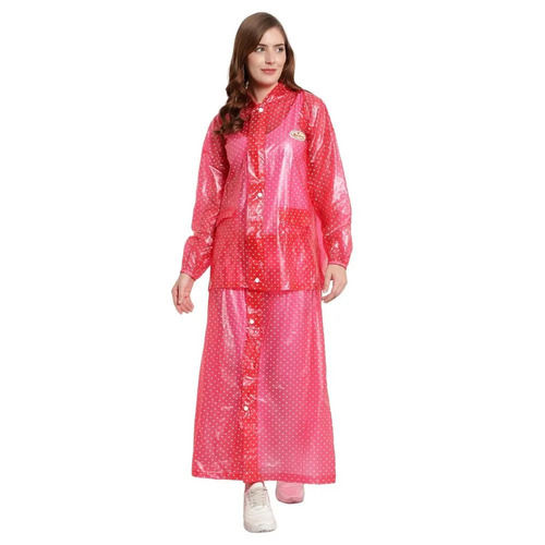 Water Proof Printed Plastic Raincoat With Button Closure For Womens  Age Group: 00