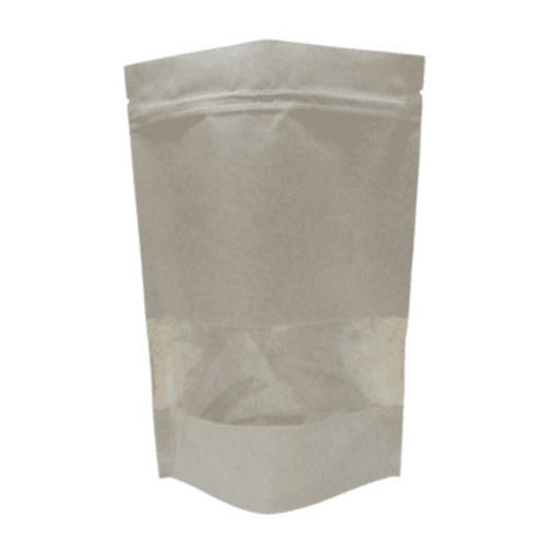 Brown 1 Kilogram Capacity Zipper Top Plain Disposable Kraft Paper Pouch