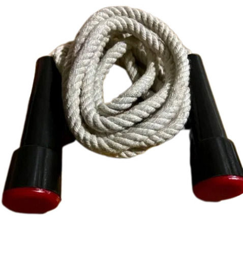 White 2.5 Mm Thick 2.1 Meter Cotton Skipping Rope