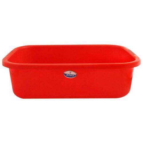 Red 32X14X12 Inches Rectangular Glossy Finished Rigid Pvc Plastic Tub