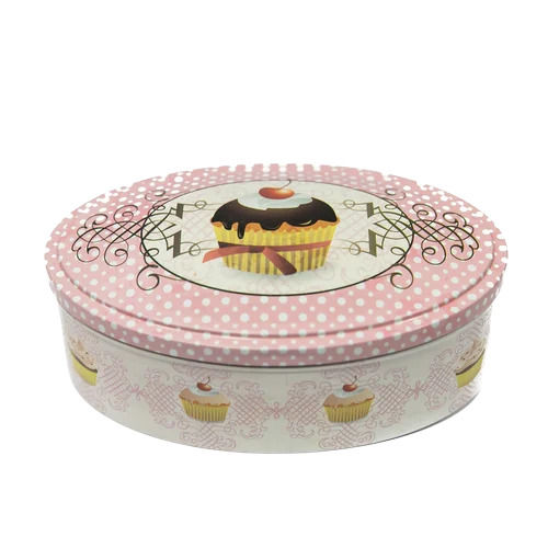 6x12 Inches Oval Shaped Coated Tin Box For Gift Packing Use