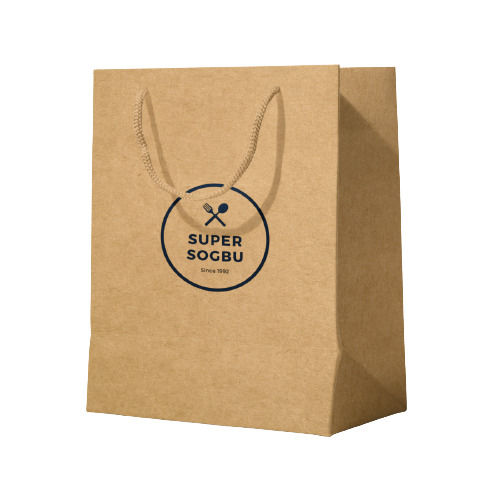 Brown Flexiloop Rope Handles Matte Finished Printed Kraft Paper Carry Bag