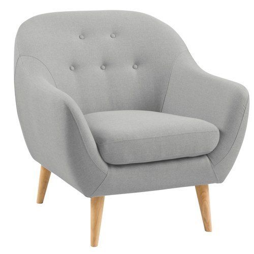 Single Seater Modern Wood And Fabric Sofa Chair For Home Use