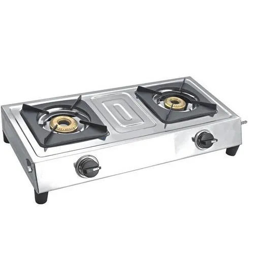 Stainless Steel 2 Burner Gas Stove For Home Use