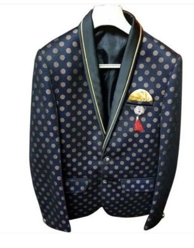 Full Sleeves Polka Dot Printed Kids Blazer For Party Wear 