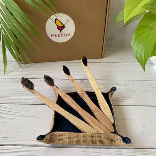 Black 100% Biodegradable Soft Bristle Neem Wood Toothbrush