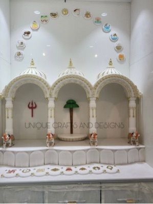 Easy To Install 2X5X6 Foot White Marble Pooja Mandir For Home Decor