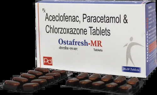 Aceclofenac-100 Mg Paracetamol 325 Mg And Chlorzoxazone 250 Mg Tablets