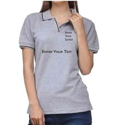 Casual Wear Short Sleeves Polo Neck Ladies Corporate T Shirts