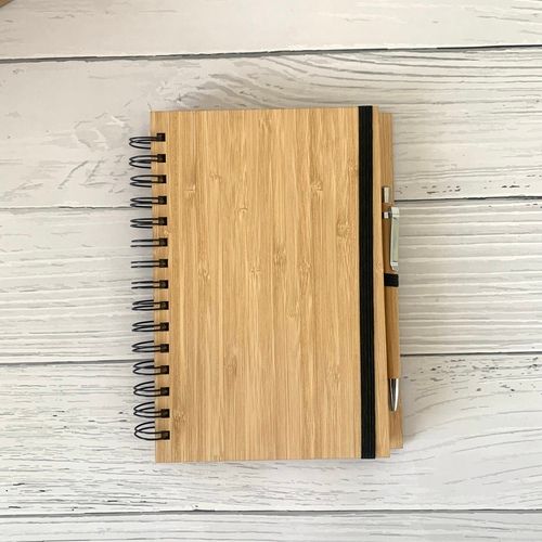 Natural Brown Color Eco Friendly Bamboo Notebook For Promotional Gift