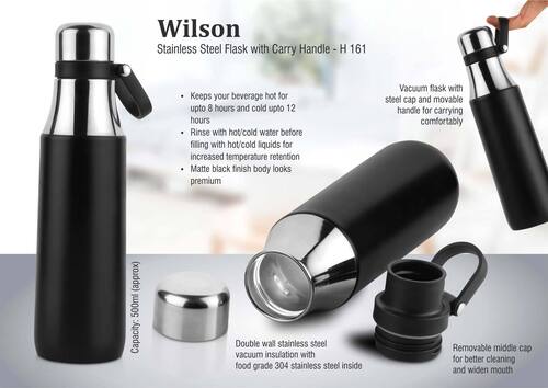 500ml Capacity Double Wall Stainless Steel Flask With Carry Handle