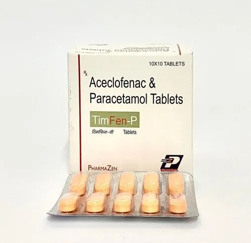 Aceclofenac Paracetamol Tablets (Pack Size 10x10 Tablets)