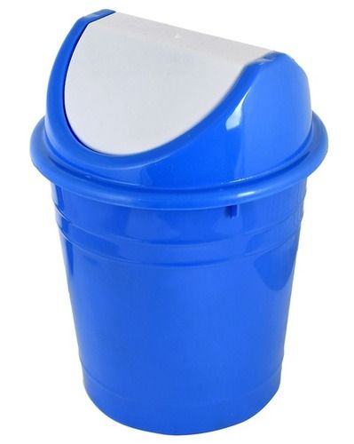 Blue And White Plastic Swing Drum Dustbin Application: Household