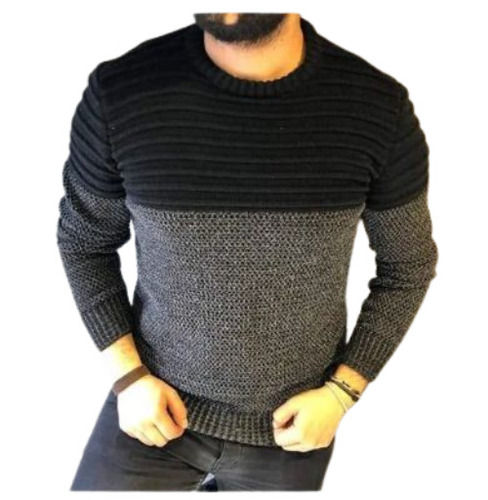 Multi Color Full Sleeves Round Neck Mens Pullover Sweater