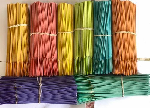 Solid Multi Color Mild Fragrance Raw Agarbatti For Religious And Home Use