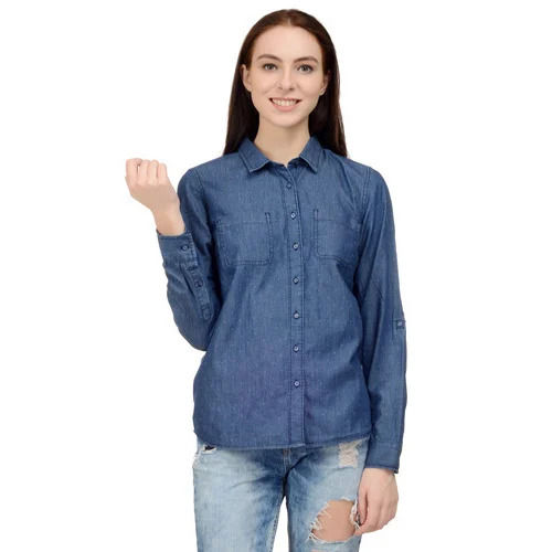 Beautiful And Stylish Denim Shirts For Ladies