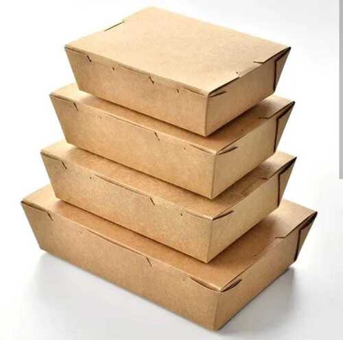 Rectangular Shape Kraft Paper Boxes For Food Packaging Use