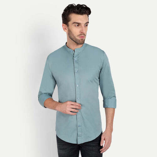 Skin Friendly Washable Long Sleeves Casual Wear Plain Shirts For Mens