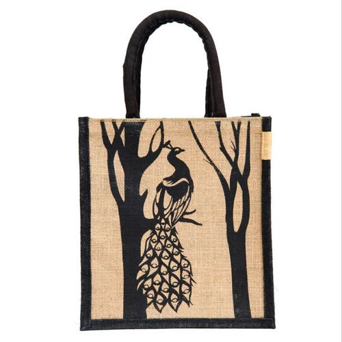 Appealing Look Printed Cotton Jute Bag