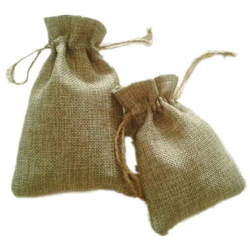 Drawstring Closure Jute Pouch Bag