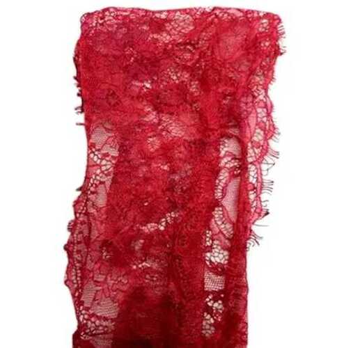  महिलाओं के परिधान के उपयोग के लिए मशीन निर्मित लाल नायलॉन फीता