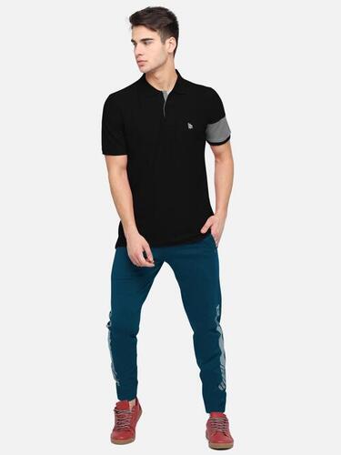 Men Short Sleeves Polo Neck Short Sleeves T Shirt For Casual Wear Size: Extra Small