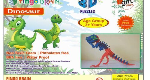 Non Toxic Foam Dinosaur Puzzle Toy For 3 Plus Age Kids