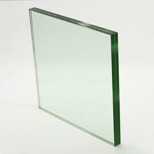 Transparent Square Shape 4 Mm Plain Solid Toughened Glass For Office Use