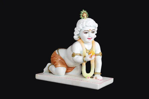 Marble Lord Krishna Statue For Temple And Home Use