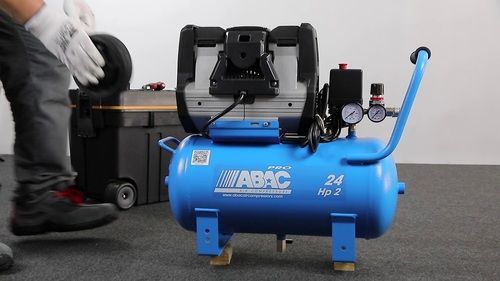 Blue 5 Hp Cast Iron Piston Reciprocating Abac Air Compressor