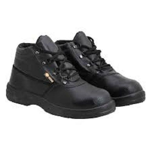 Mens Industrial Black Genuine Leather Safety Shoes